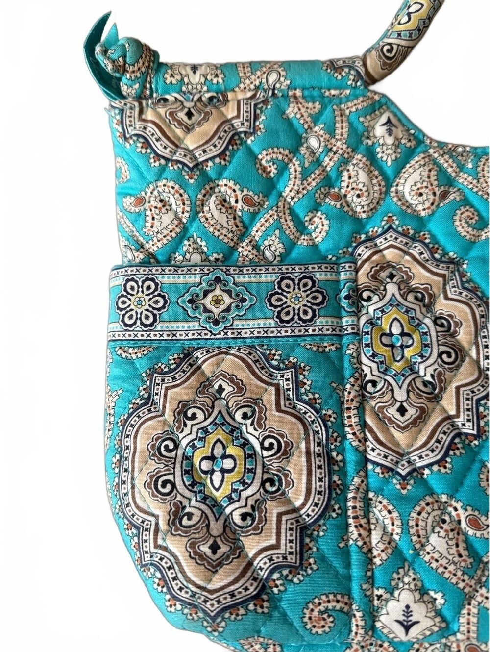 Vera Bradley Gabby Satchel Totally Turquoise Gracious Purse Cottage Coquette - Picture 5 of 8
